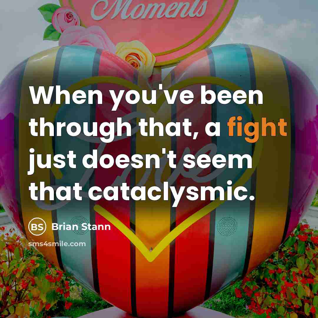 “When you've been through that, a fight just doesn't seem that cataclysmic.” quote by Brian Stann