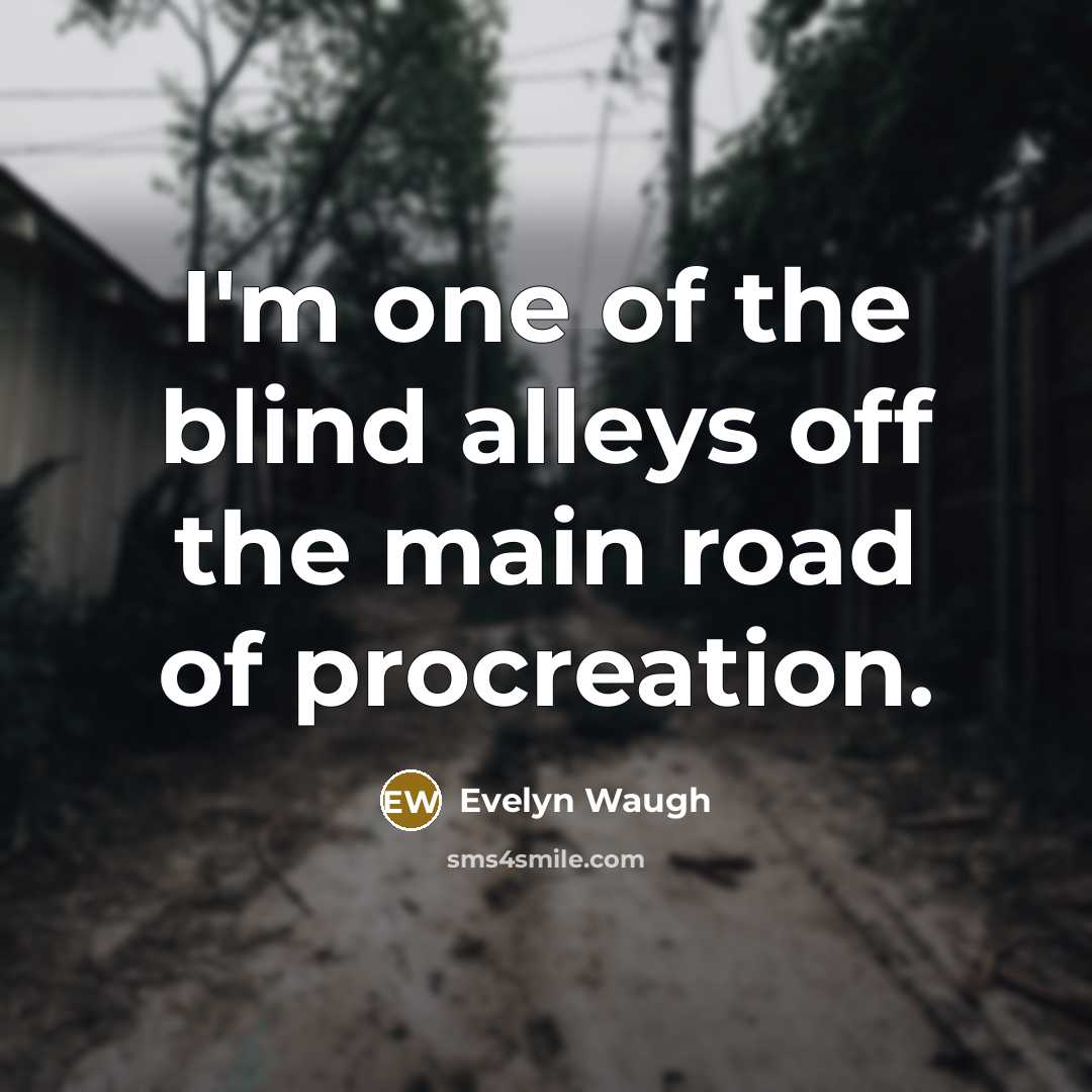 “I'm one of the blind alleys off the main road…” quote by Evelyn Waugh