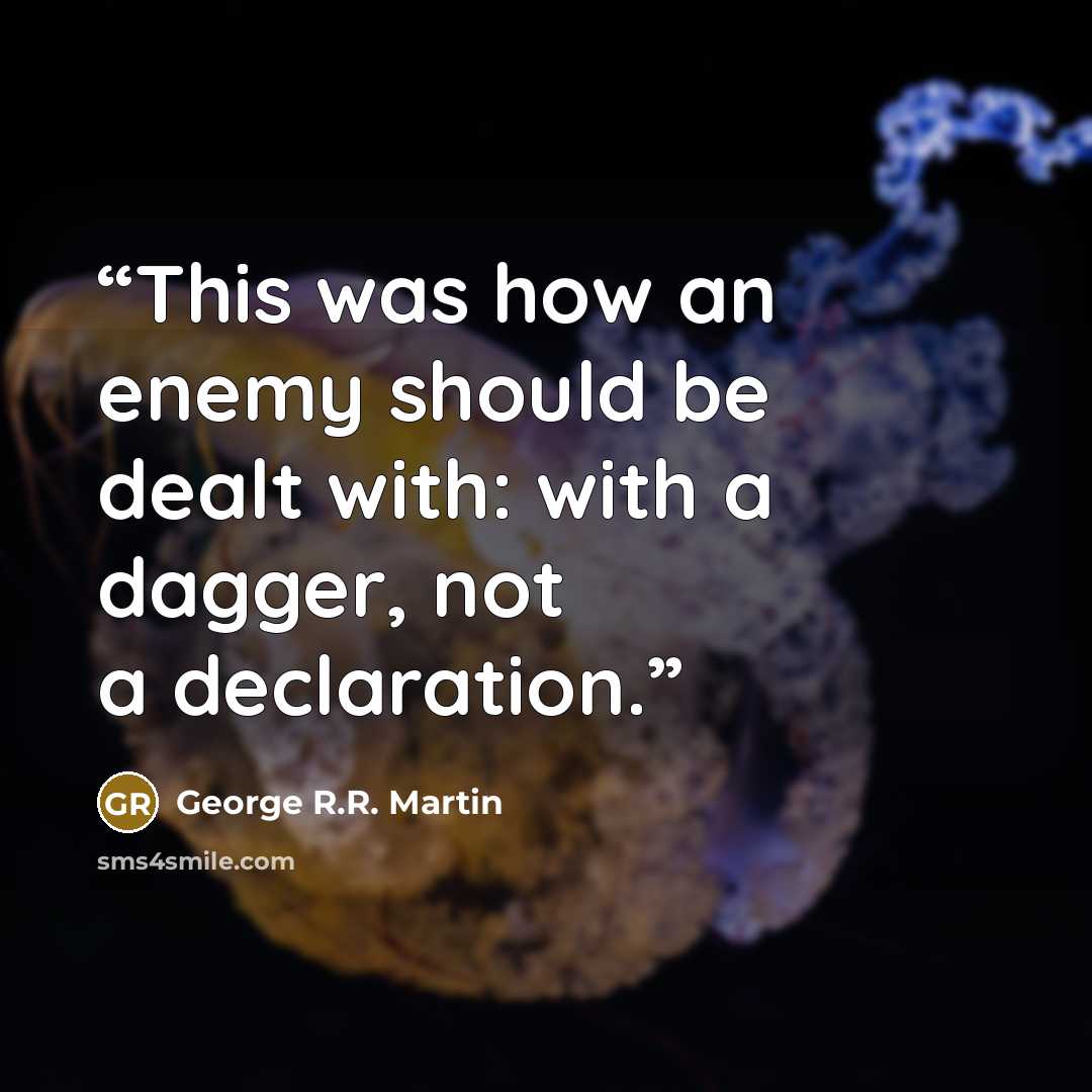 “This was how an enemy should be dealt with: with a dagger, not a declaration.” quote by George R.R. Martin