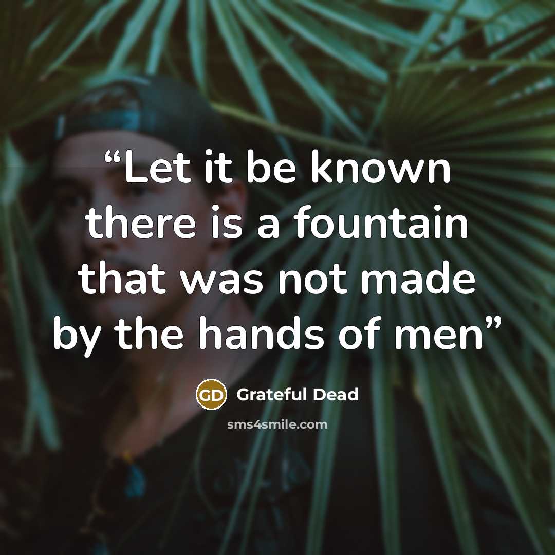 “Let it be known there is a fountain that was not made by the hands of men” quote by Grateful Dead