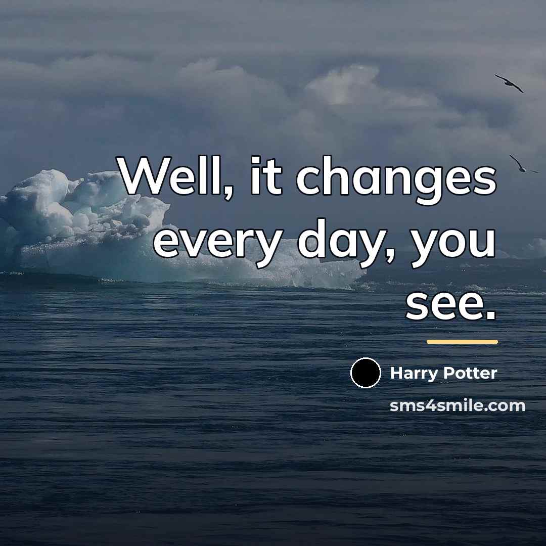 “Well, it changes every day, you see.…” quote by Harry Potter