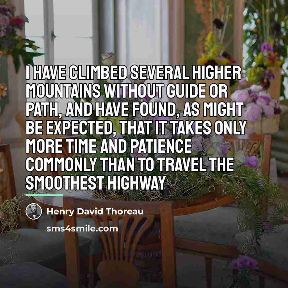 “I have climbed several higher mountains without guide or path,…” quote by Henry David Thoreau