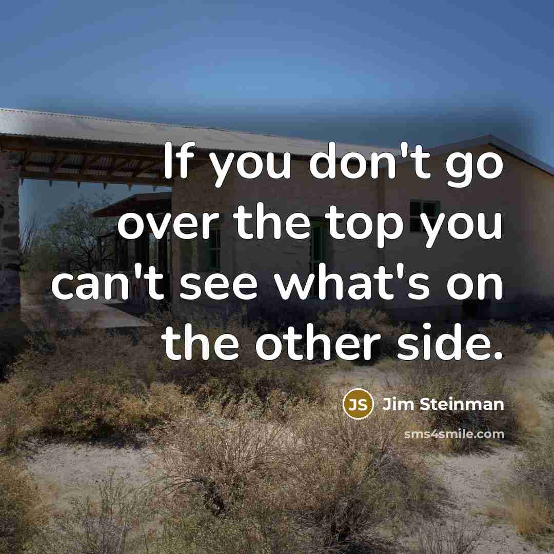 “If you don't go over the top you can't see…” quote by Jim Steinman