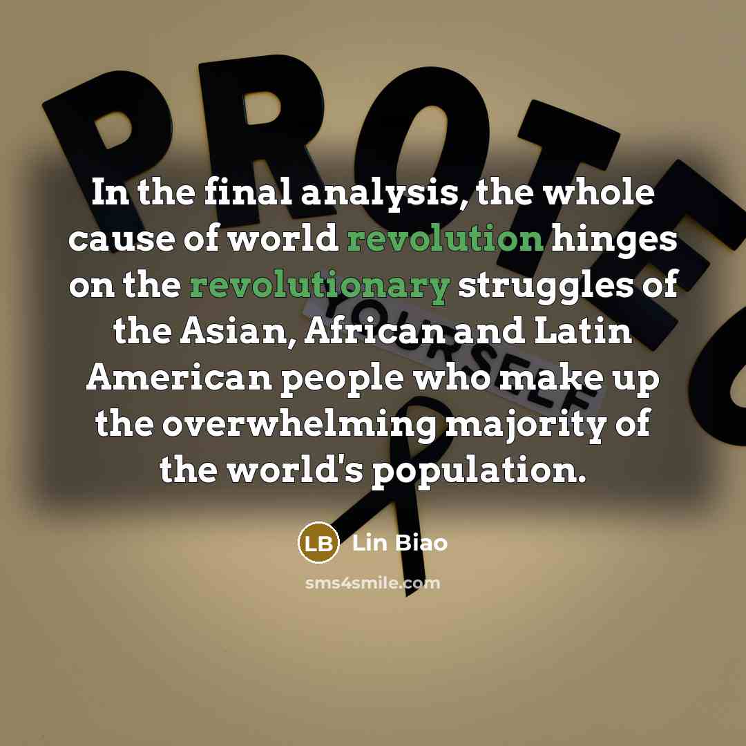 “In the final analysis, the whole cause of world revolution…” quote by Lin Biao