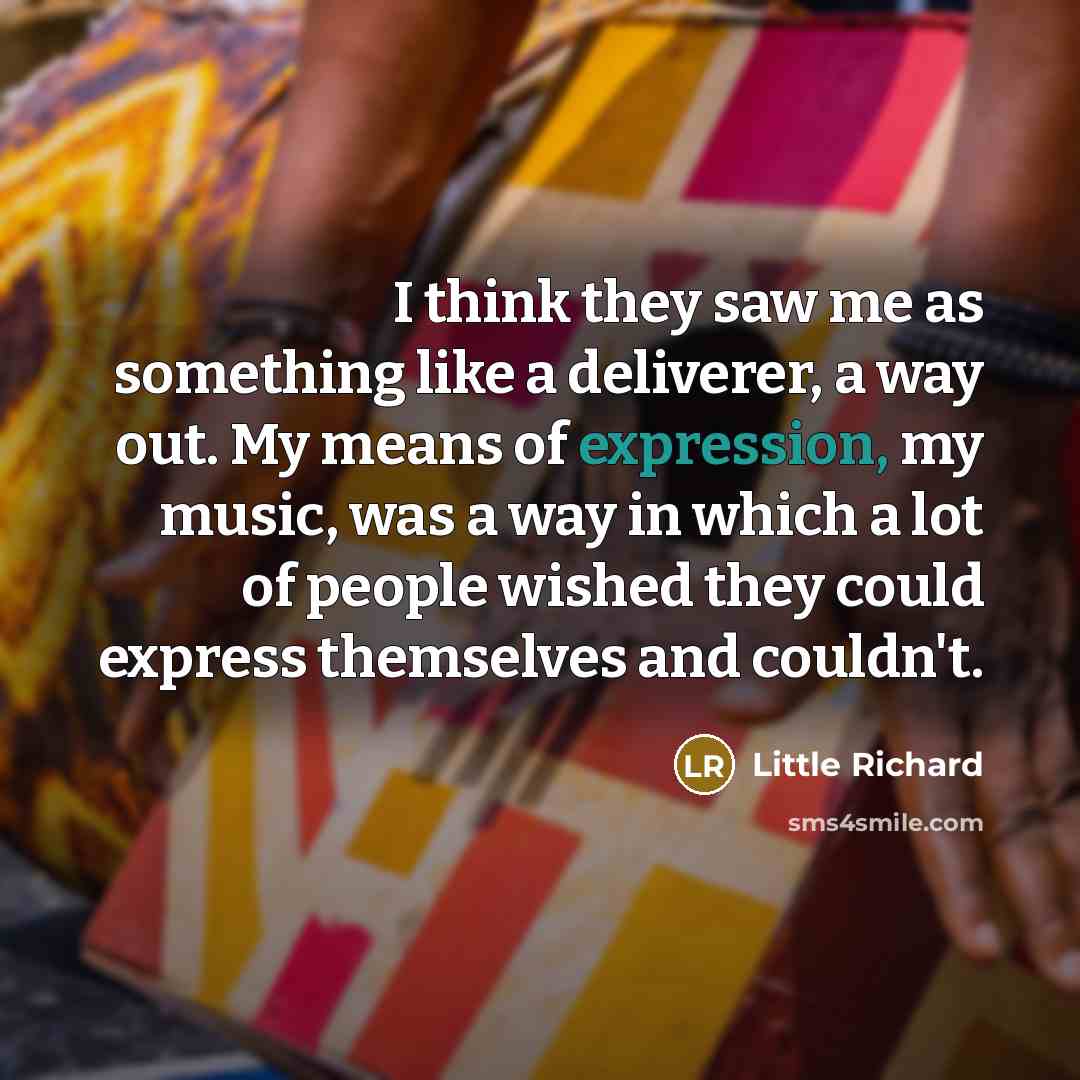 “I think they saw me as something like a deliverer,…” quote by Little Richard