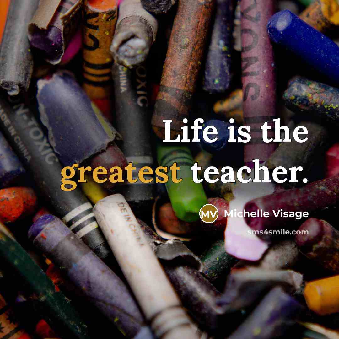 “Life is the greatest teacher.” quote by Michelle Visage