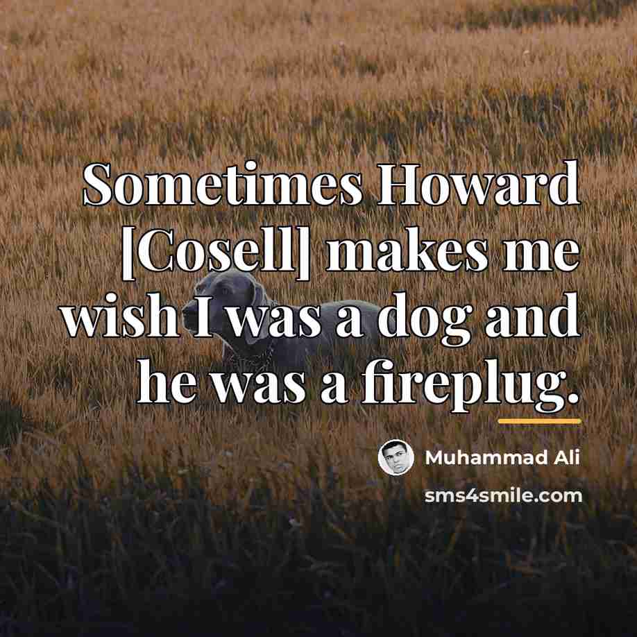 “Sometimes Howard [Cosell] makes me wish I was a dog…” quote by Muhammad Ali