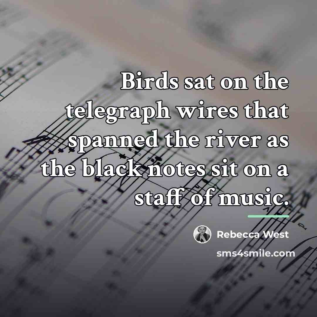 “Birds sat on the telegraph wires that spanned the river…” quote by Rebecca West
