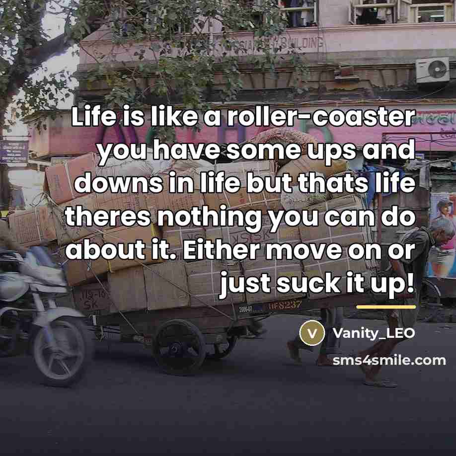 “Life is like a roller-coaster you have some ups and…” quote by Vanity_LEO