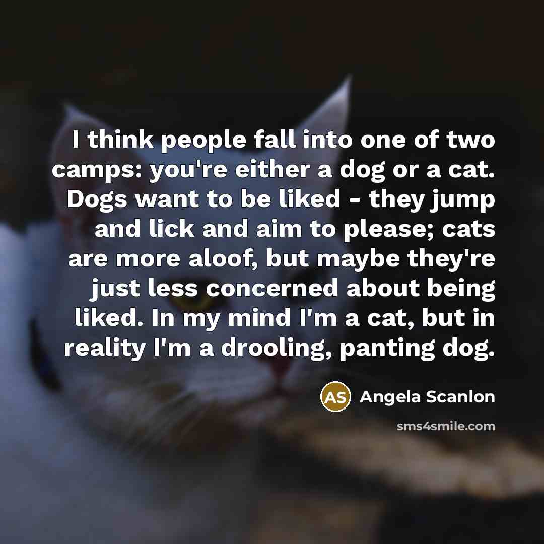 “I think people fall into one of two camps: you're…” quote by Angela Scanlon