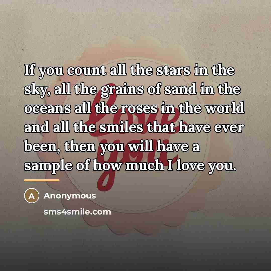“If you count all the stars in the sky, all…” quote by Anonymous