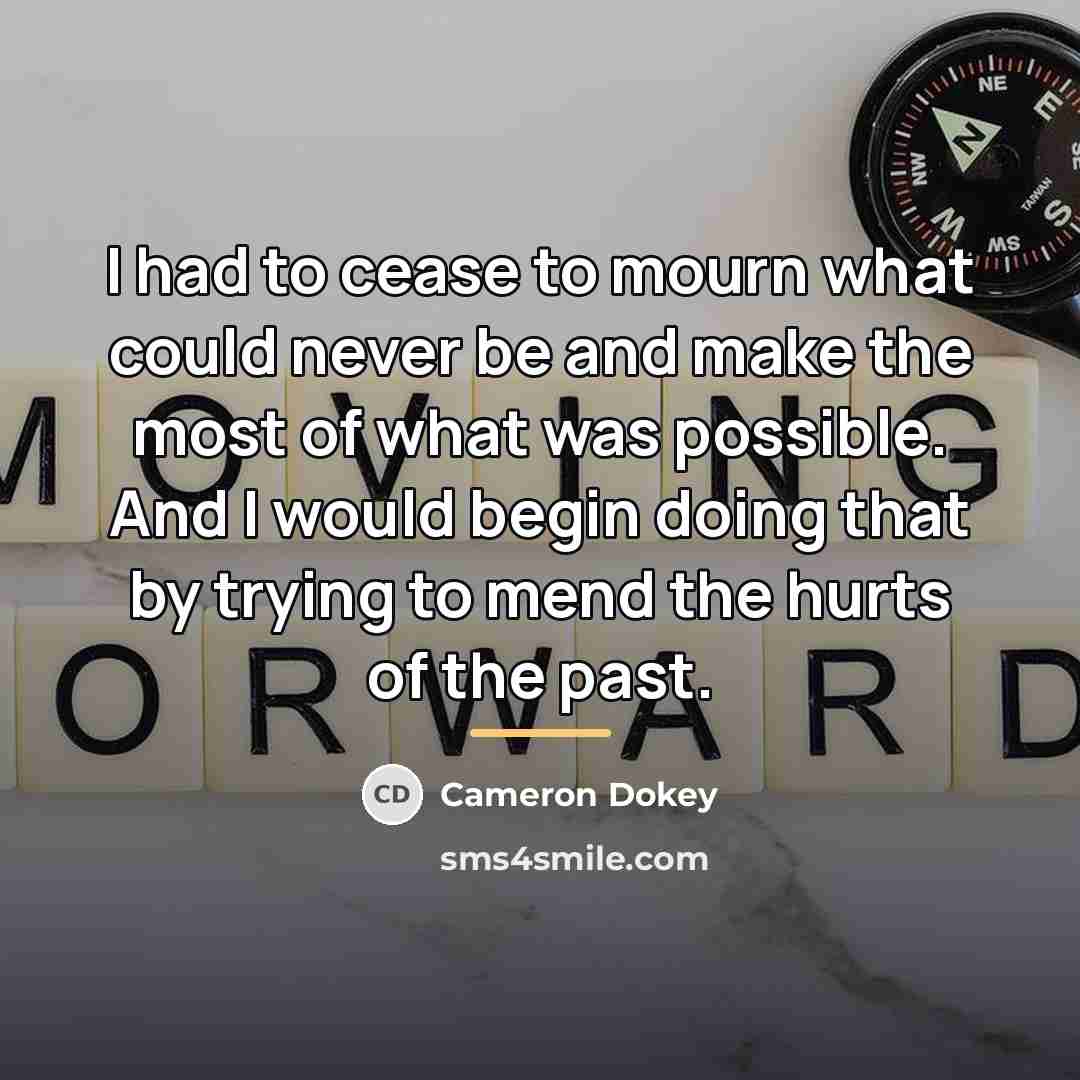 “I had to cease to mourn what could never be…” quote by Cameron Dokey