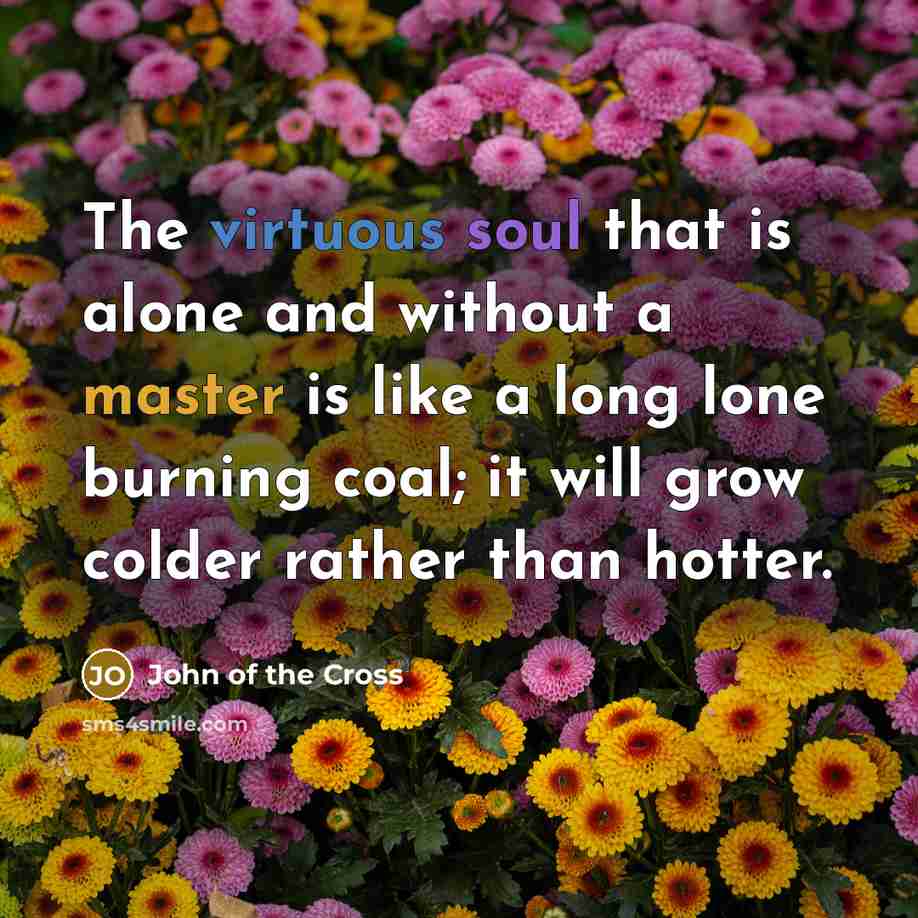 “The virtuous soul that is alone and without a master…” quote by John of the Cross