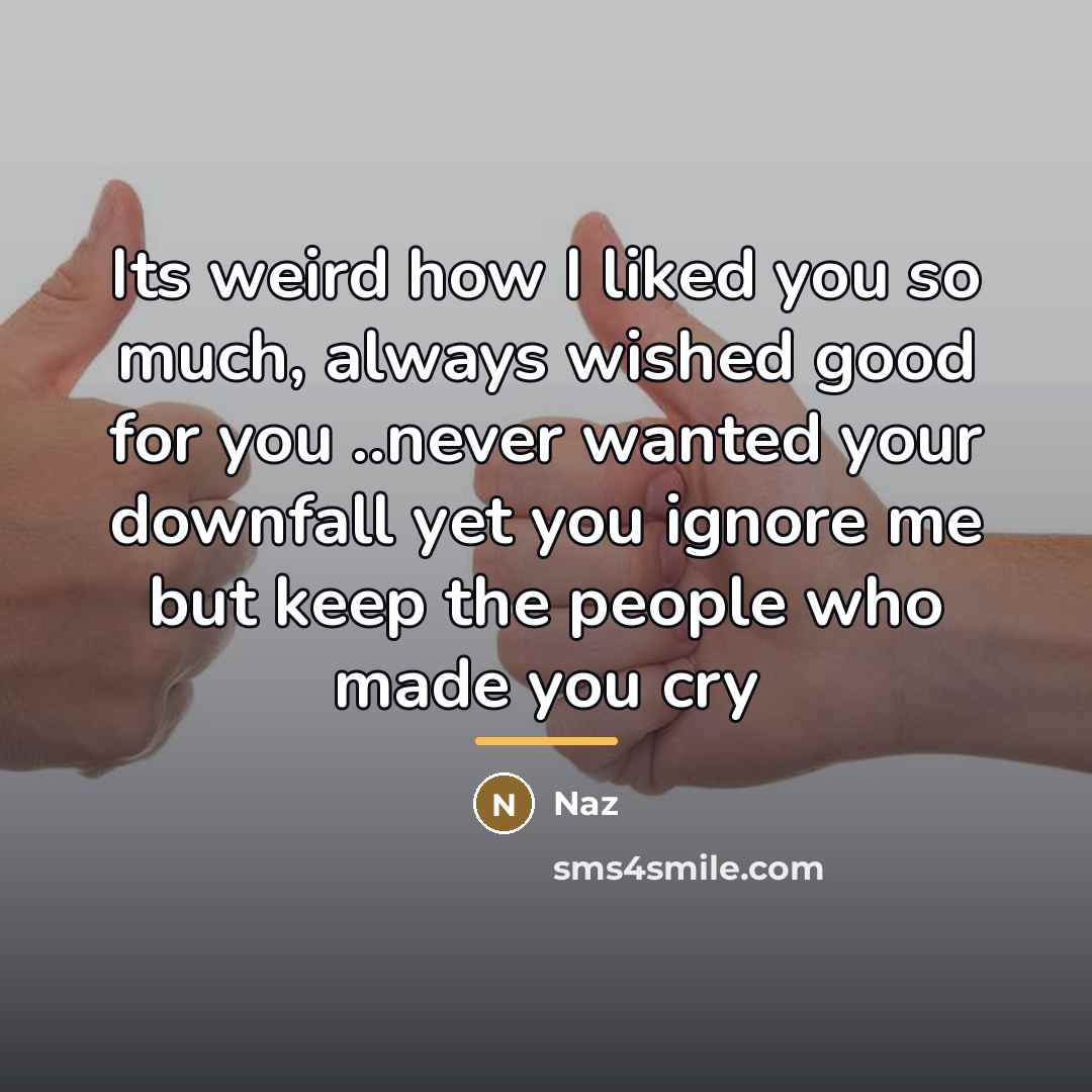 “Its weird how I liked you so much, always wished…” quote by Naz