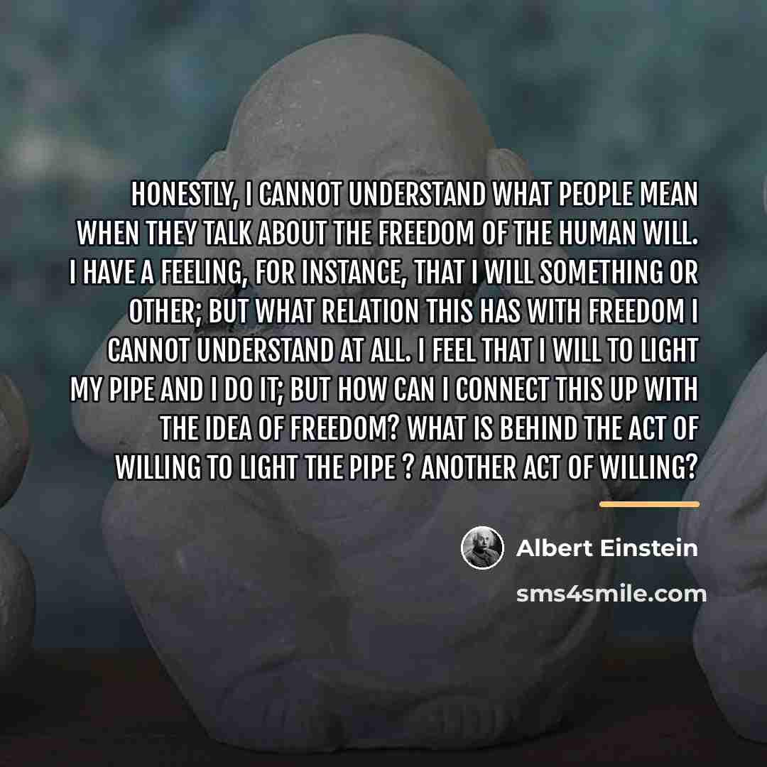 “Honestly, I cannot understand what people mean when they talk…” quote by Albert Einstein