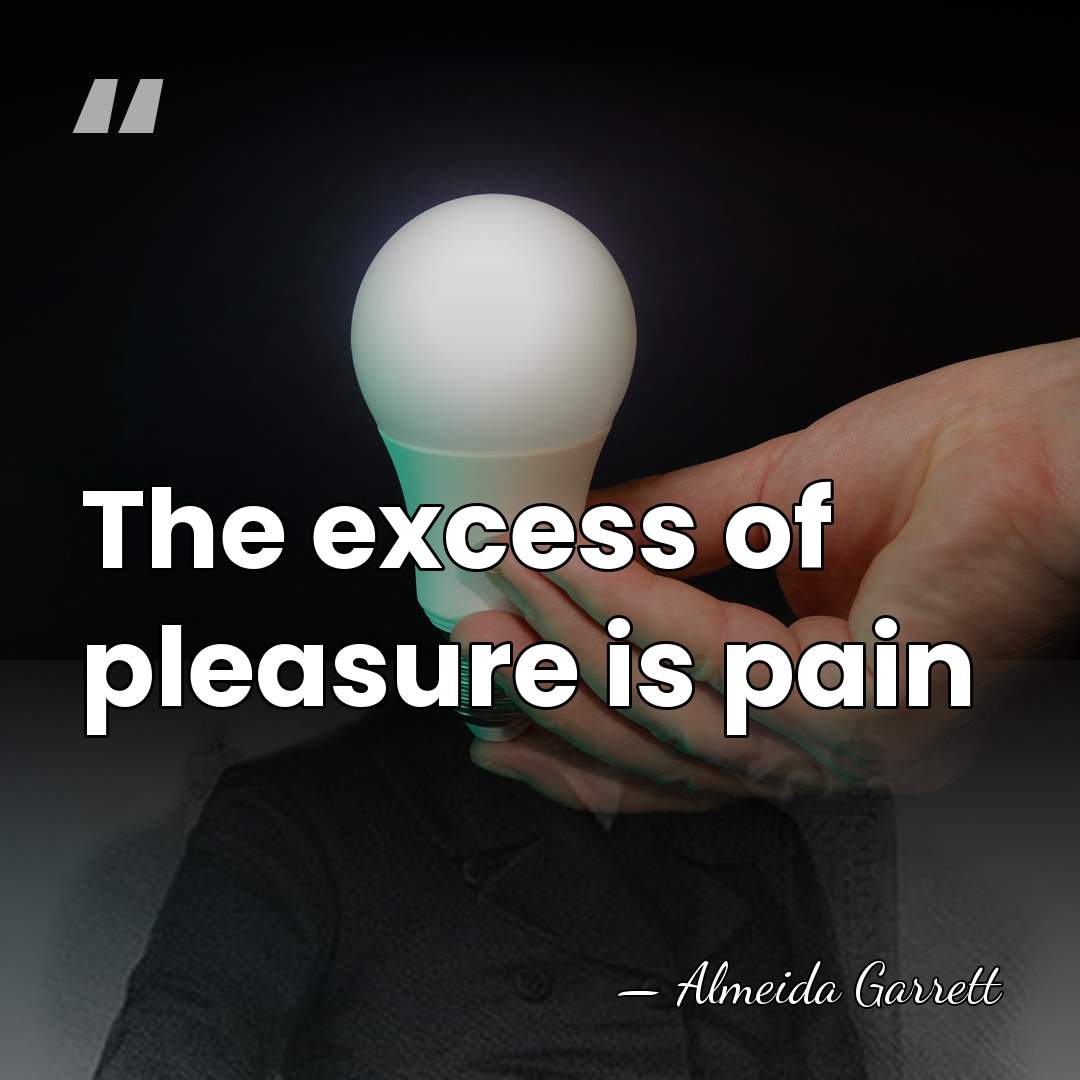The excess of pleasure is pain - Almeida Garrett