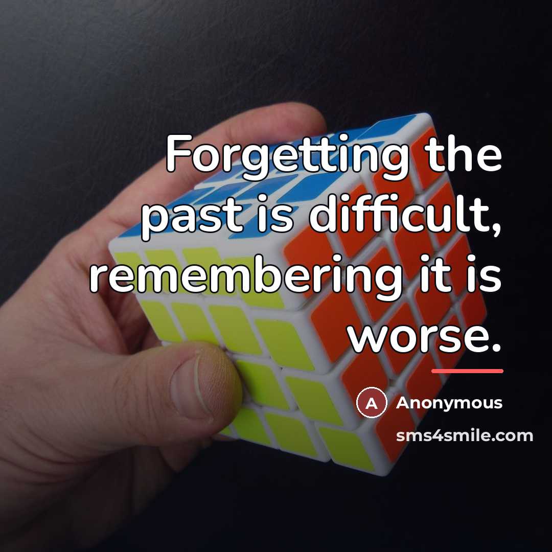“Forgetting the past is difficult, remembering it is worse.…” quote by Anonymous