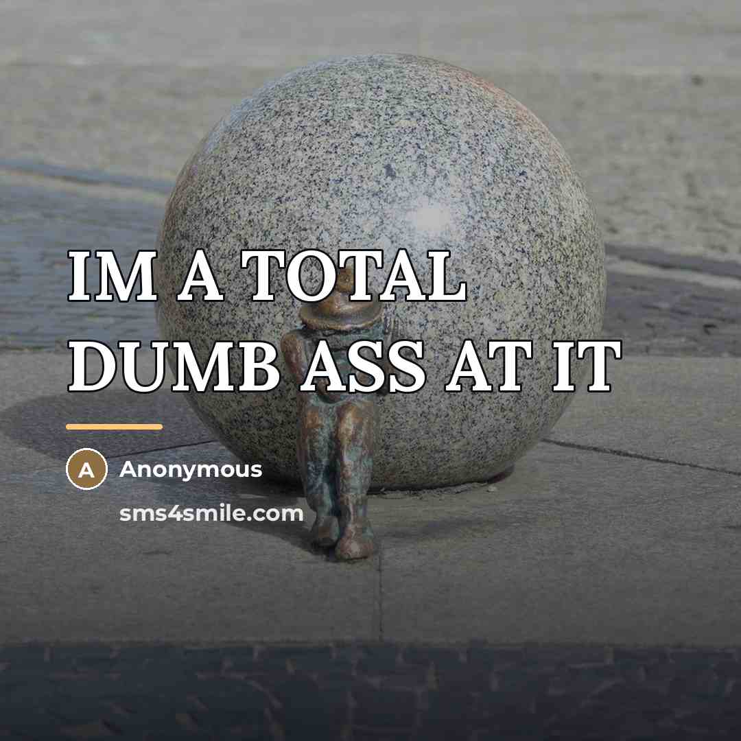 “IM A TOTAL DUMB ASS AT IT…” quote by Anonymous