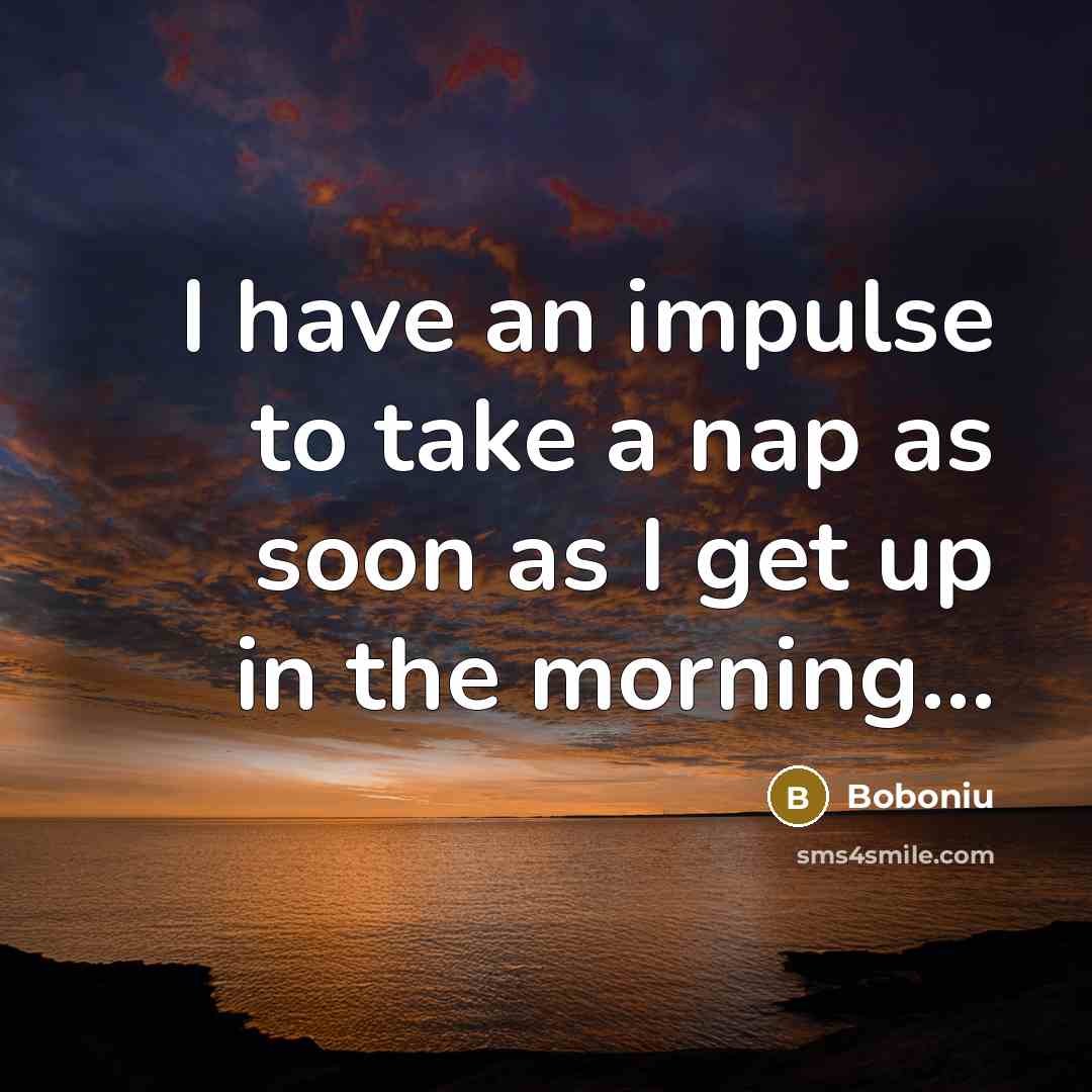 “I have an impulse to take a nap as soon…” quote by Boboniu