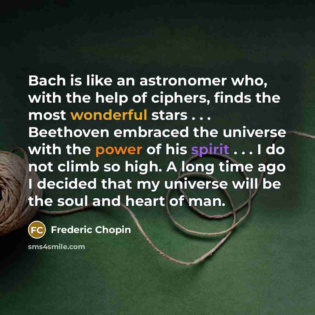 “Bach is like an astronomer who, with the help of…” quote by Frederic Chopin