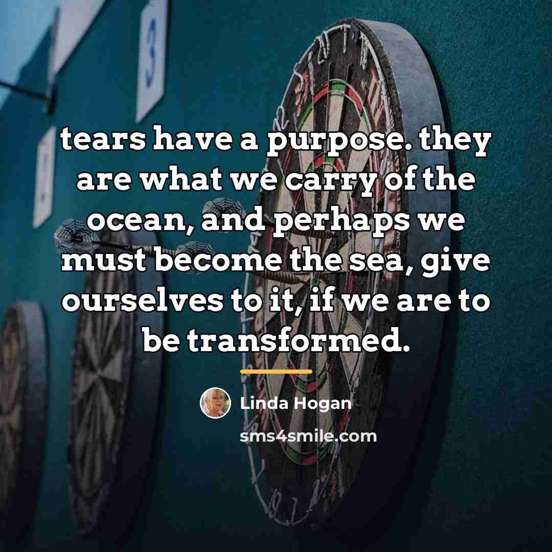 “tears have a purpose. they are what we carry of…” quote by Linda Hogan