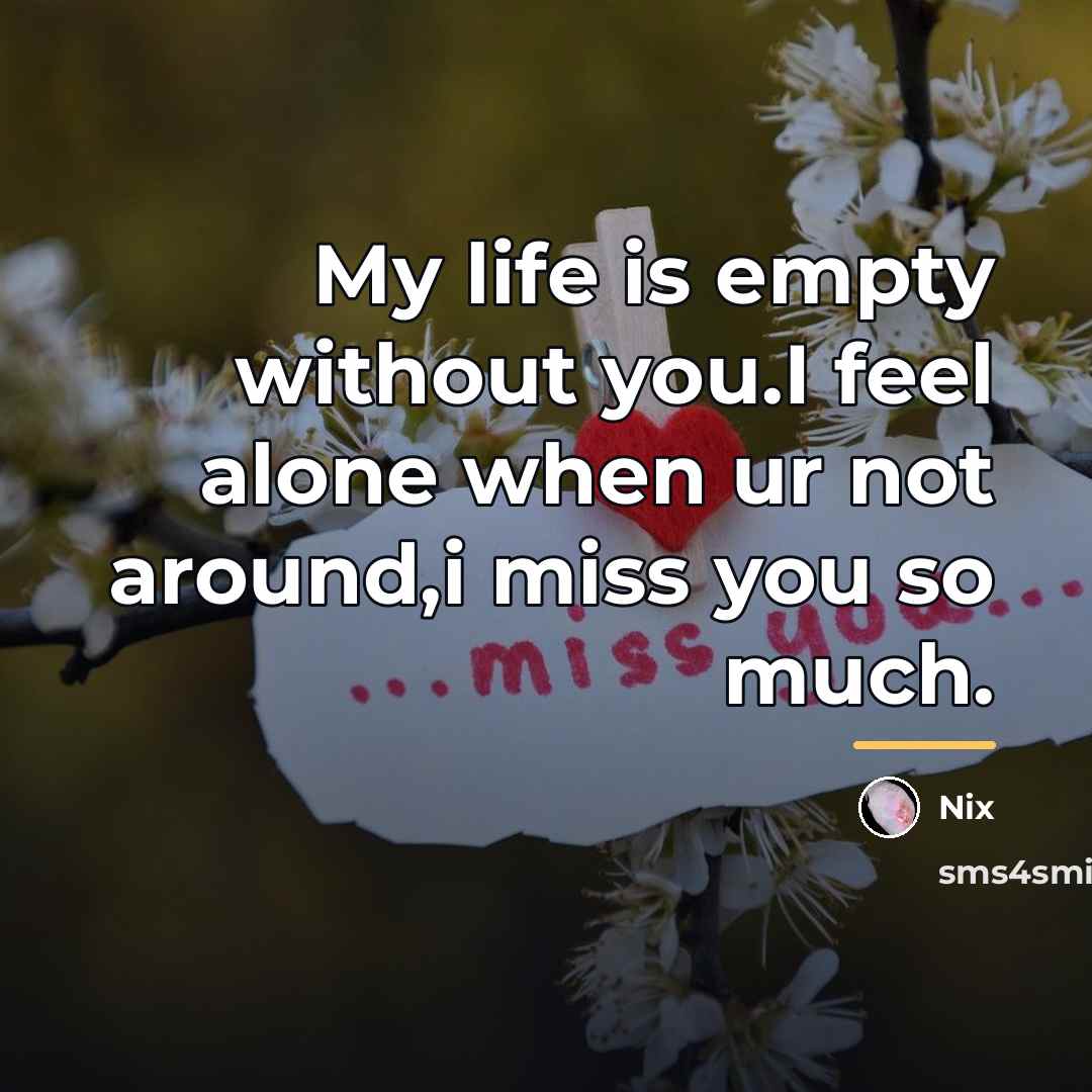 “My life is empty without you.I feel alone when ur…” quote by Nix