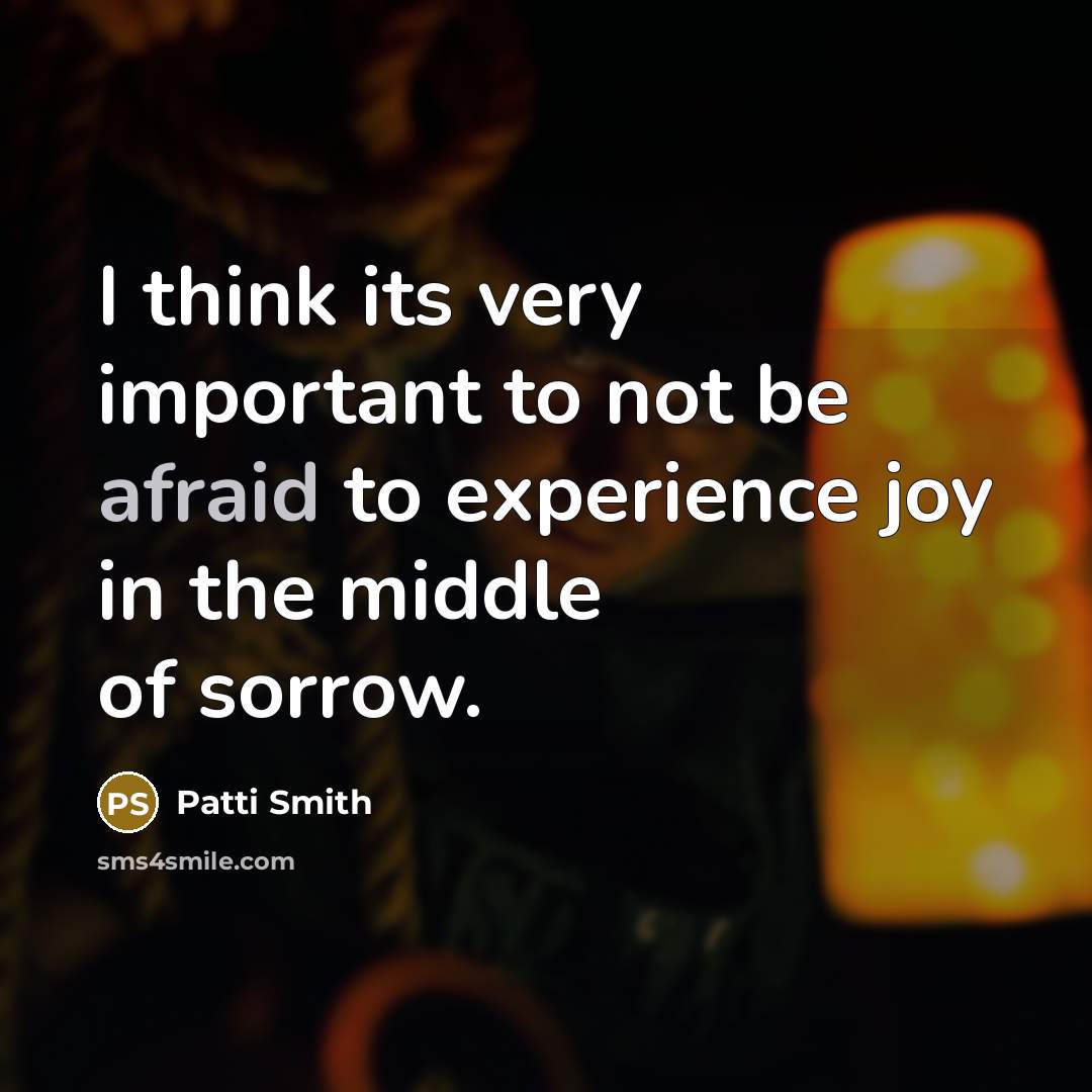 “I think its very important to not be afraid to…” quote by Patti Smith