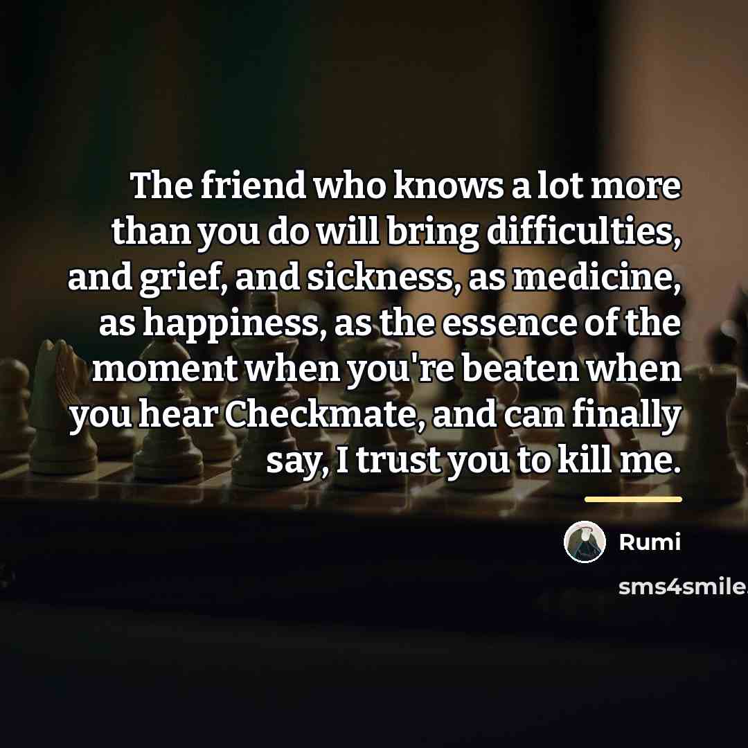 “The friend who knows a lot more than you do…” quote by Rumi