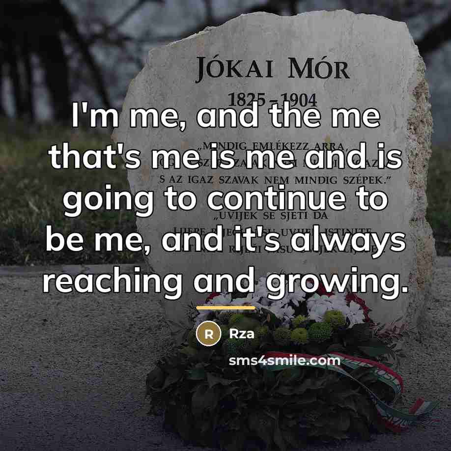 “I'm me, and the me that's me is me and…” quote by Rza