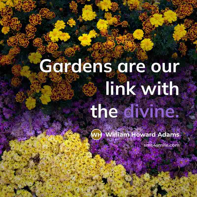 “Gardens are our link with the divine.…” quote by William Howard Adams