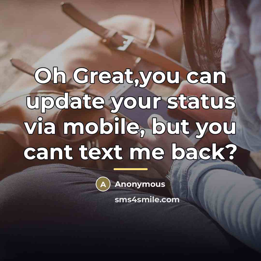 “Oh Great,you can update your status via mobile, but you…” quote by Anonymous
