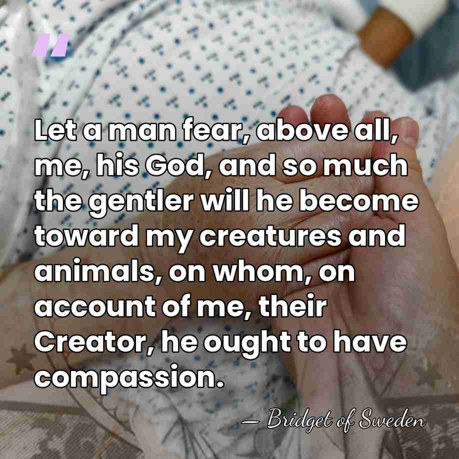 Let a man fear, above all, me, his God, and so much&hellip; - Bridget of Sweden