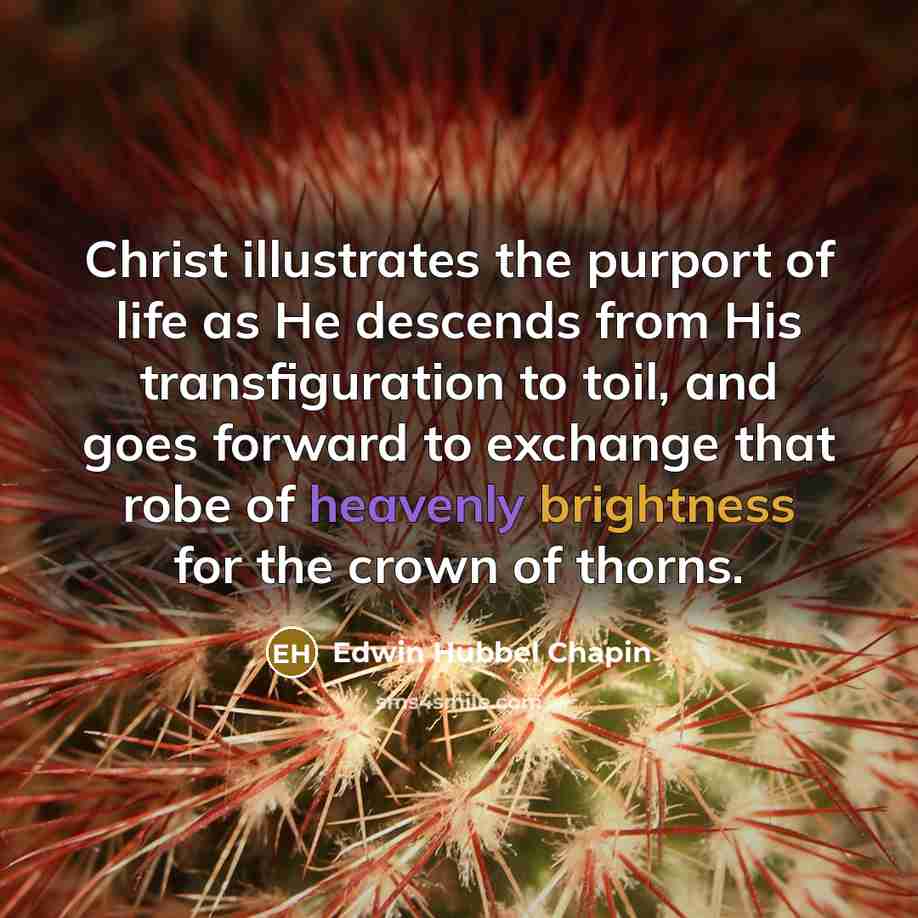 “Christ illustrates the purport of life as He descends from…” quote by Edwin Hubbel Chapin