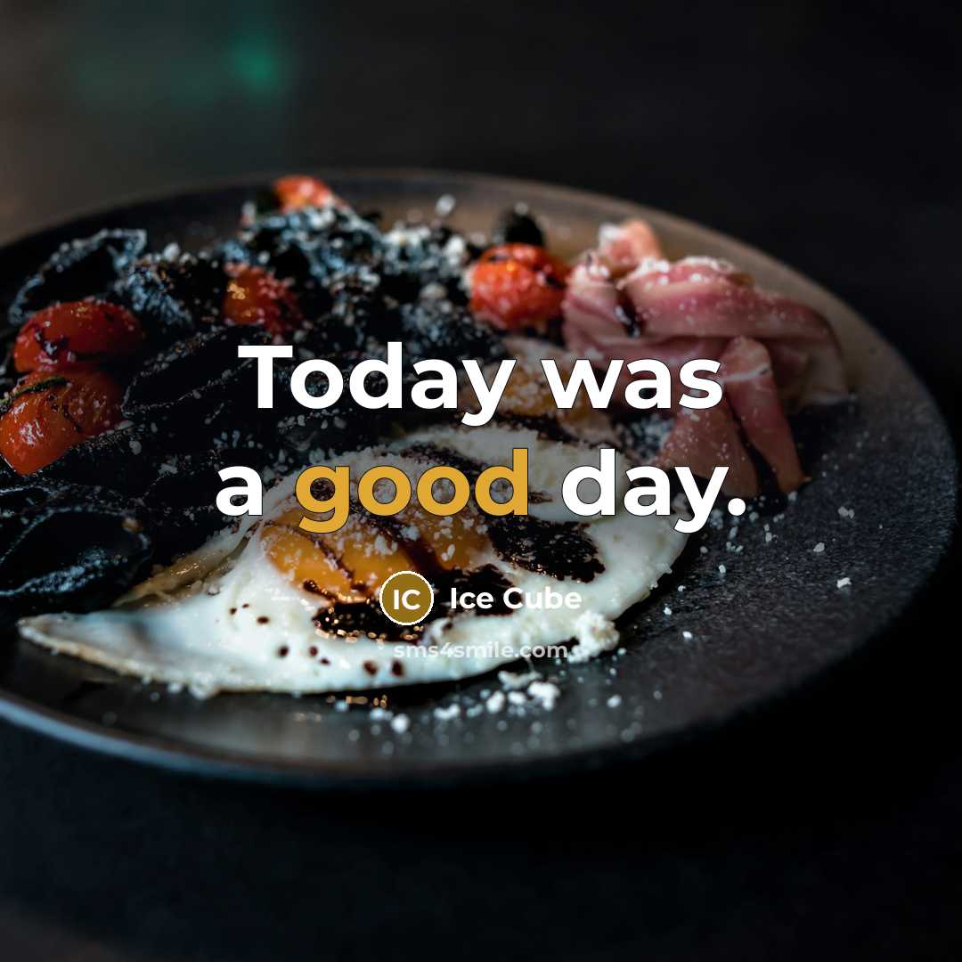 “Today was a good day.” quote by Ice Cube