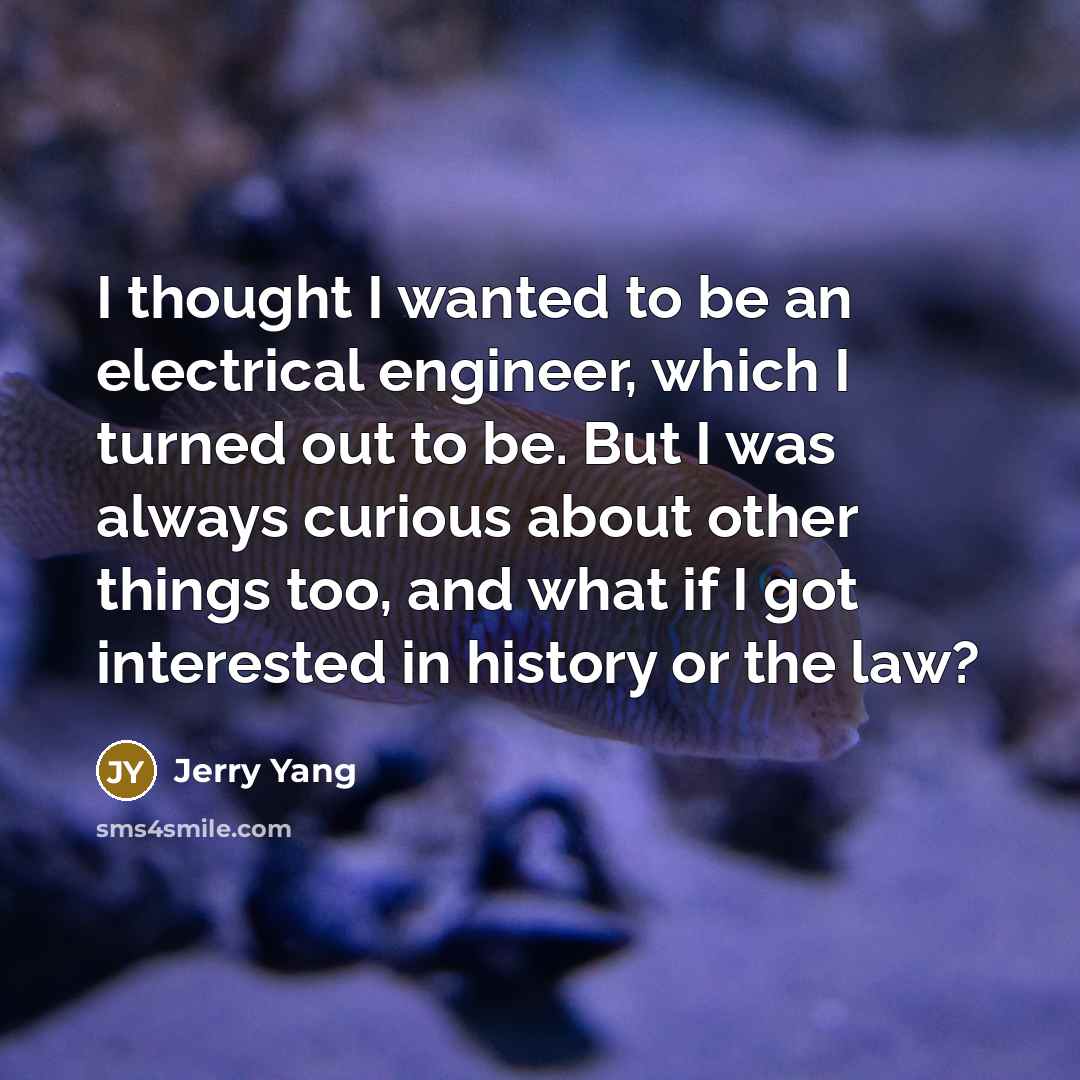 “I thought I wanted to be an electrical engineer, which…” quote by Jerry Yang