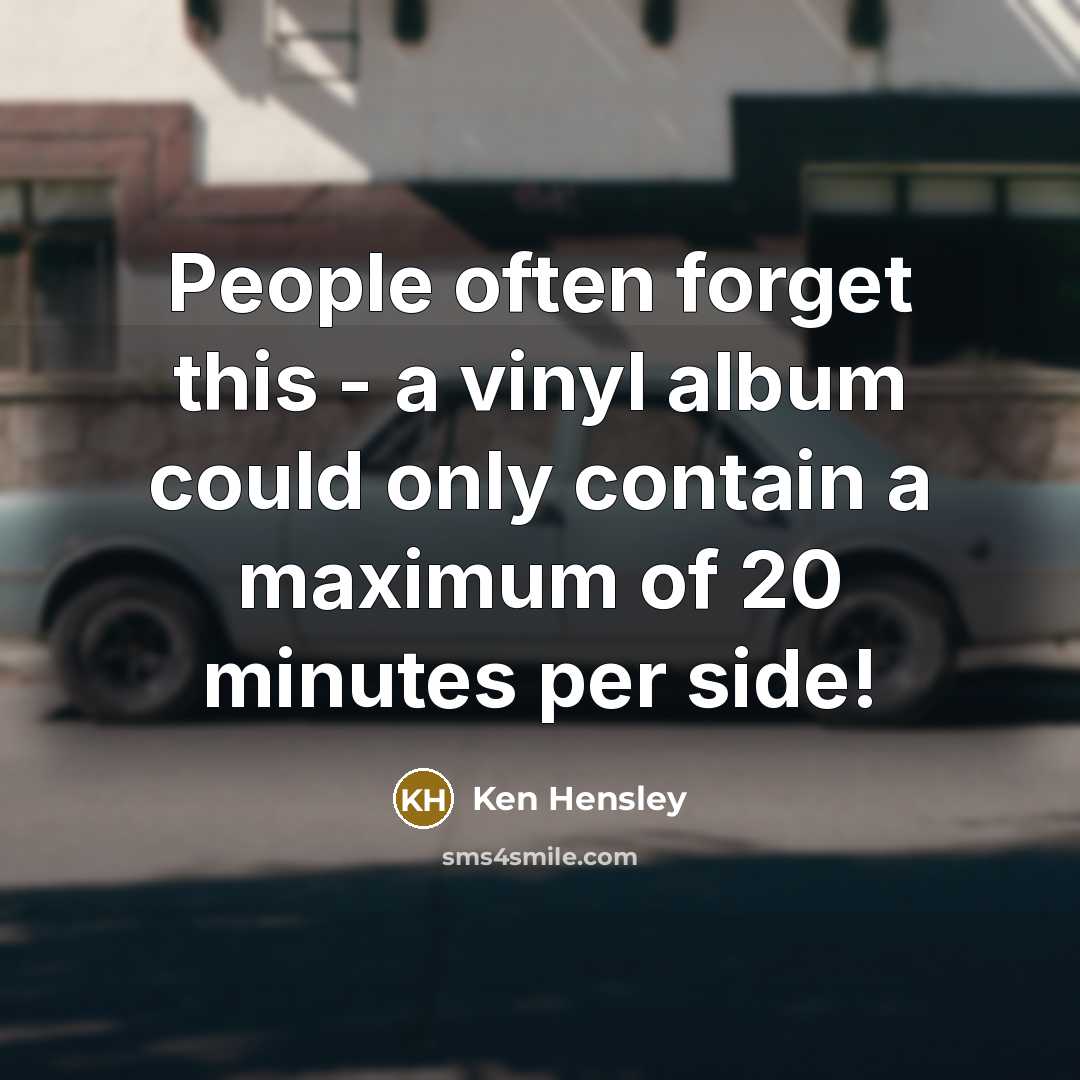 “People often forget this - a vinyl album could only…” quote by Ken Hensley