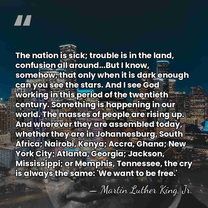 The nation is sick; trouble is in the land, confusion all around...But&hellip; - Martin Luther King, Jr.