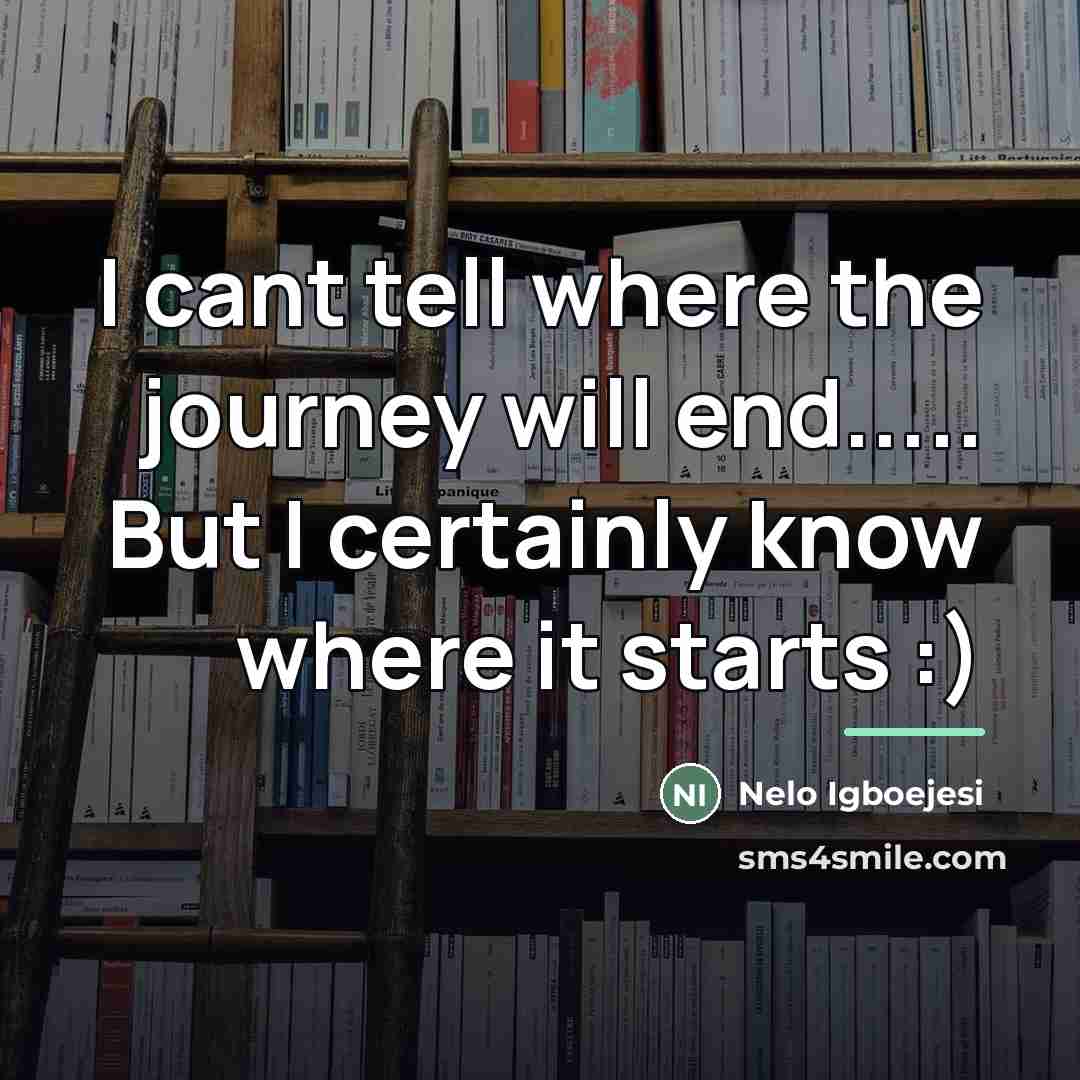 “I cant tell where the journey will end..... But I…” quote by Nelo Igboejesi