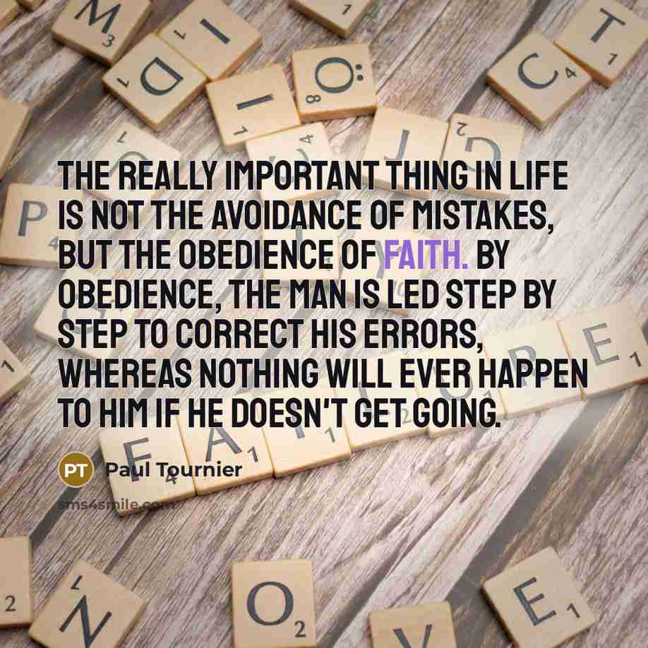 “The really important thing in life is not the avoidance…” quote by Paul Tournier