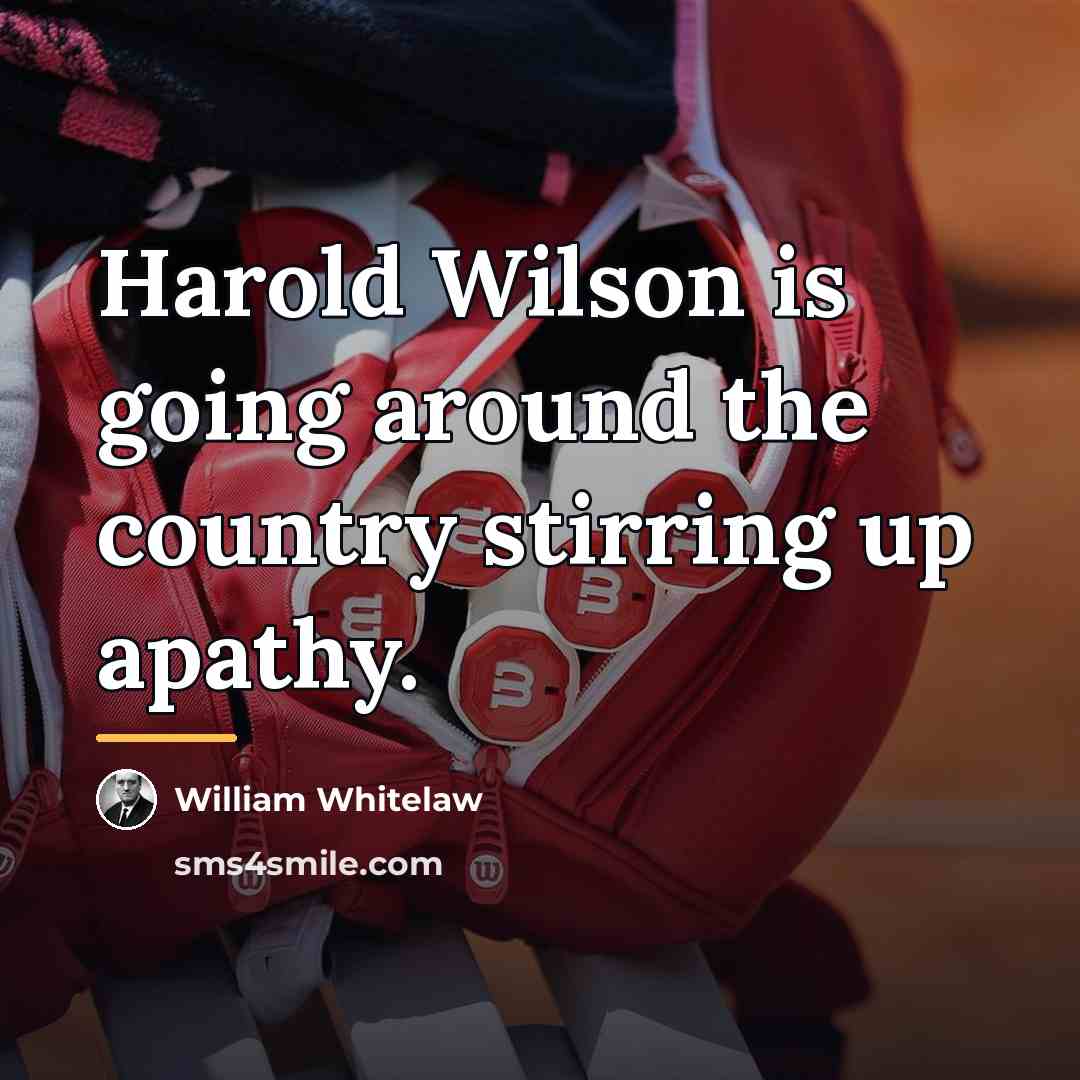 “Harold Wilson is going around the country stirring up apathy.…” quote by Anonymous