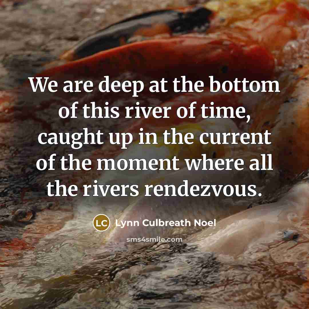 “We are deep at the bottom of this river of…” quote by Lynn Culbreath Noel