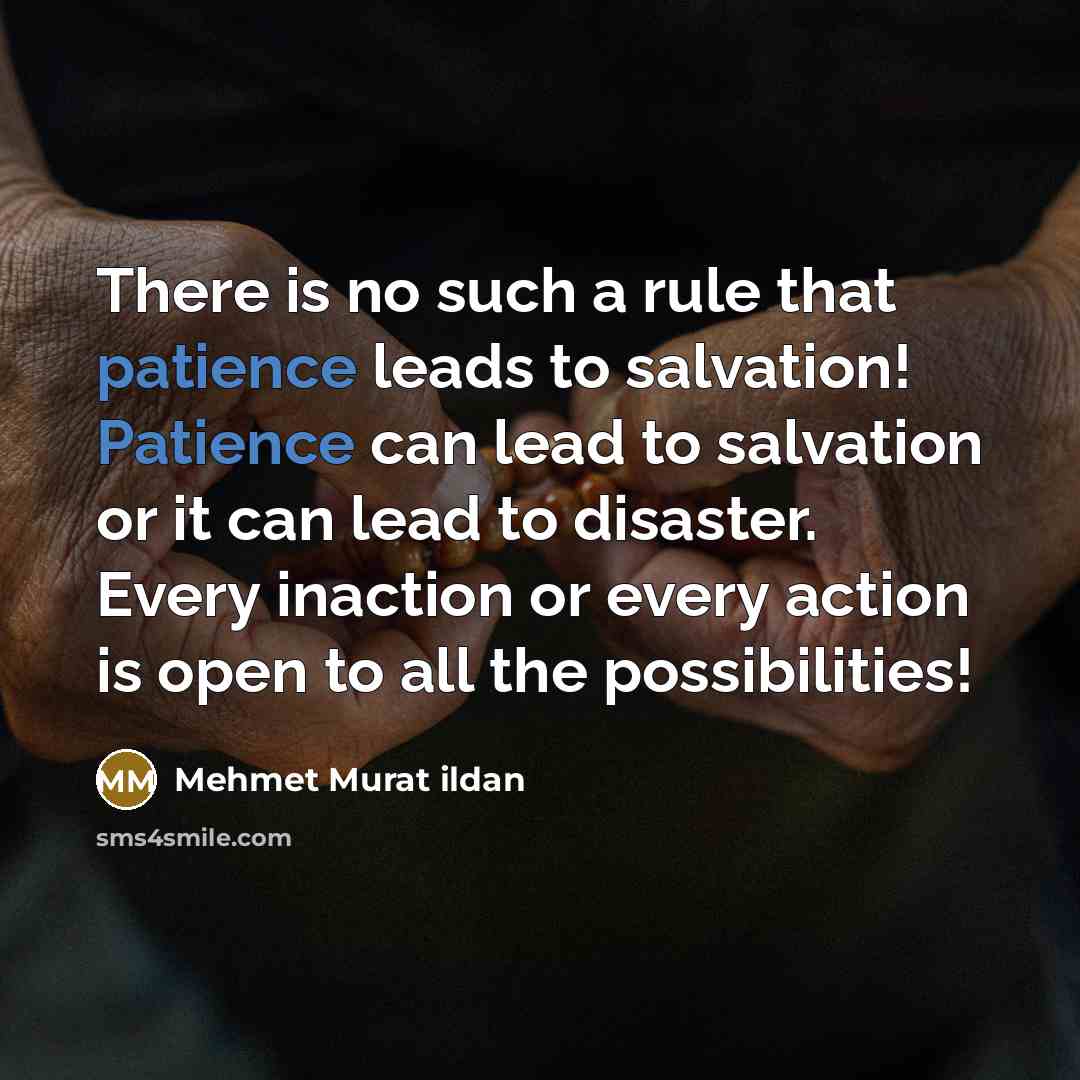 “There is no such a rule that patience leads to…” quote by Mehmet Murat Ildan