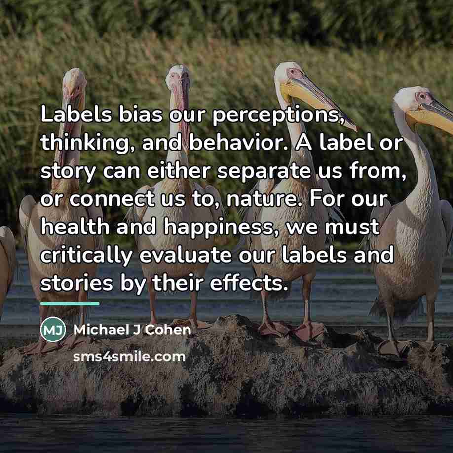 “Labels bias our perceptions, thinking, and behavior. A label or…” quote by Michael J Cohen