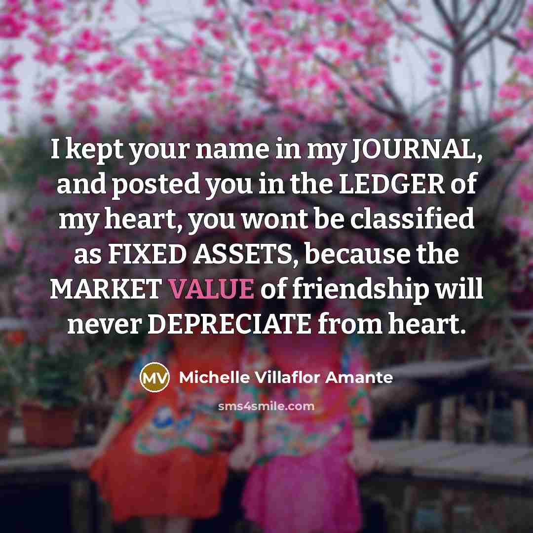 “I kept your name in my JOURNAL, and posted you…” quote by Michelle Villaflor Amante