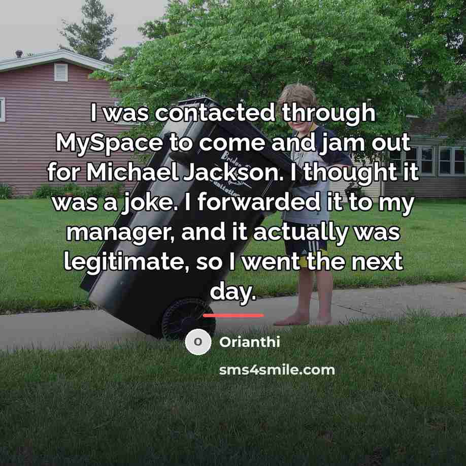 “I was contacted through MySpace to come and jam out…” quote by Orianthi