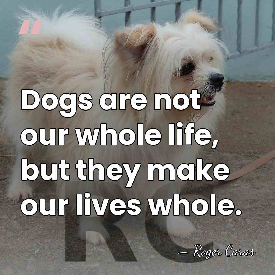 Dogs are not our whole life, but they make our lives whole. - Roger Caras