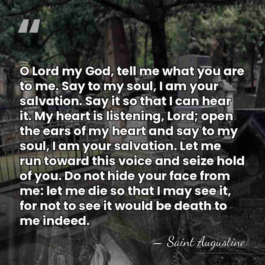 O Lord my God, tell me what you are to me. Say&hellip; - Saint Augustine