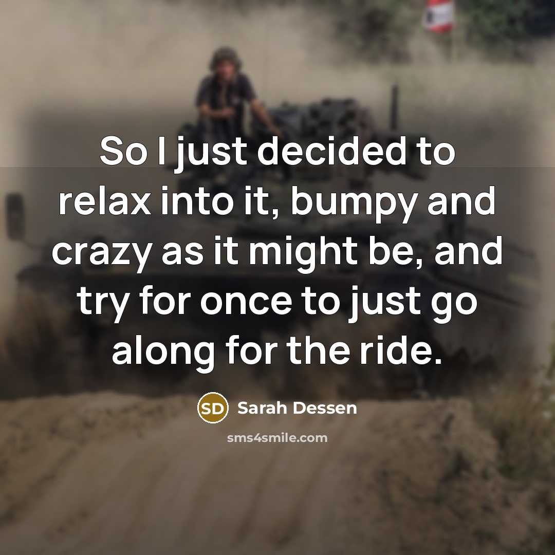 “So I just decided to relax into it, bumpy and…” quote by Sarah Dessen
