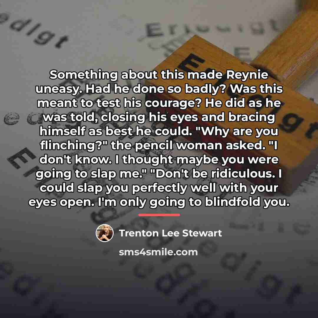 “Something about this made Reynie uneasy. Had he done so…” quote by Trenton Lee Stewart