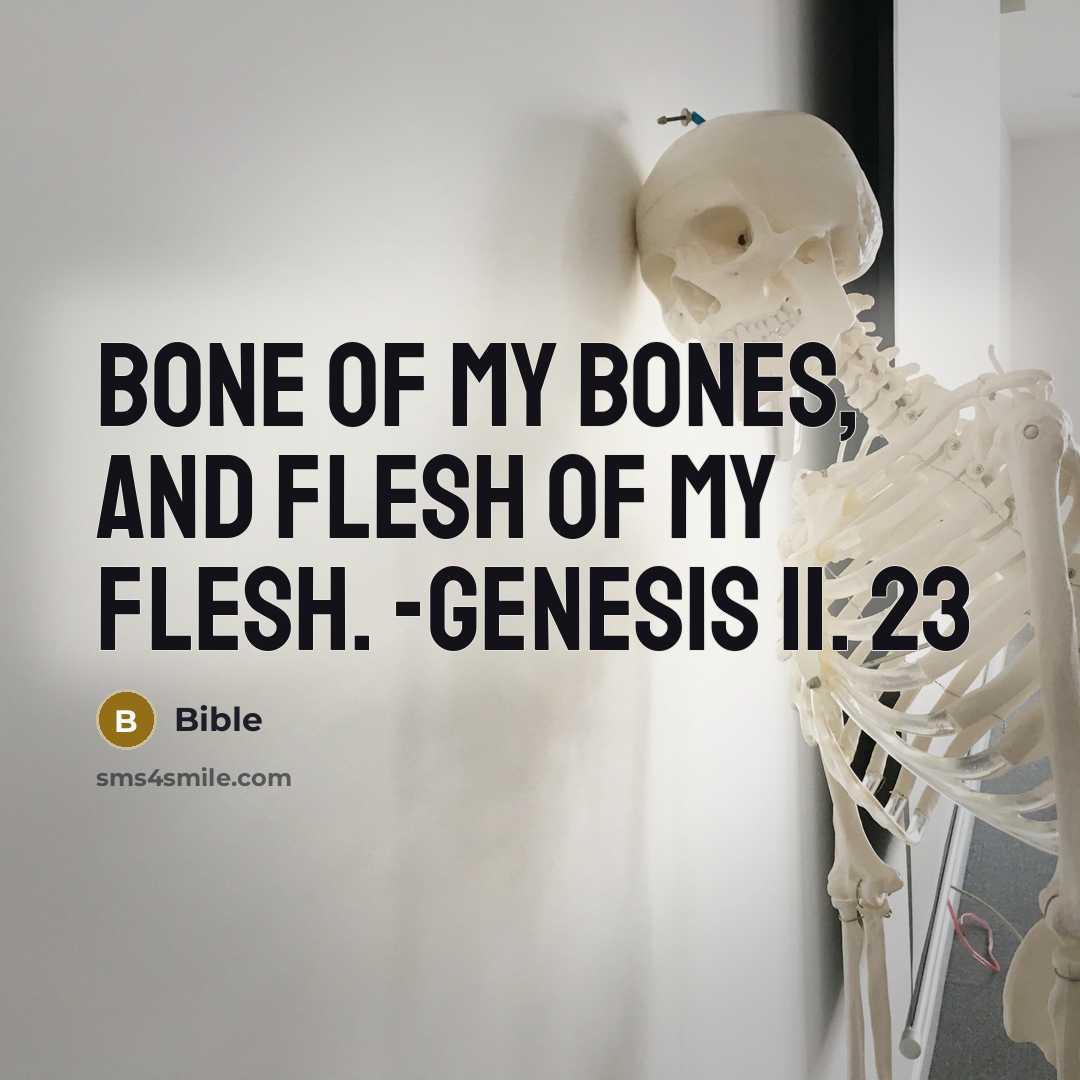 “Bone of my bones, and flesh of my flesh. -Genesis ii. 23” quote by Bible